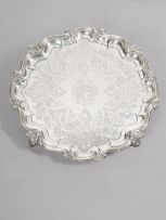 A Victorian silver tray, The Barnard Brothers, London, 1842