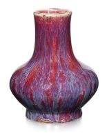 A Chinese flambé-glazed vase, Qing Dynasty, 18th century