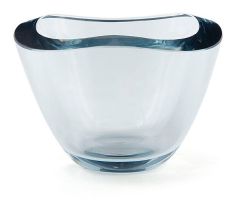 A Strömbergshyttan blue-tinted glass bowl, designed by Gerda Strömberg, circa 1955-1960