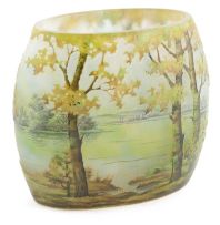 A Daum landscape cameo glass vase, circa 1900