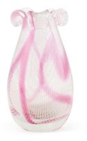A Seguso pink and white lacework vase, 1950s