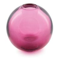 A pink glass ball vase, possibly by Copier for Leerdam