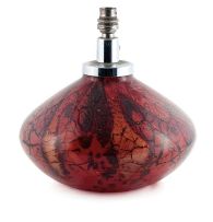 A WMF Ikora chrome-mounted red glass lamp, 1930s