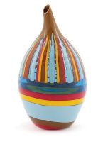 A Venini polychrome pod-shaped glass vase, Murano, circa 1970