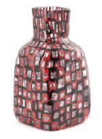 An 'Occhi' black and red glass vase, designed by Tobia Scarpa for Venini, 1960s