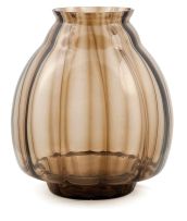 A large Leerdam 'Flora' brown glass vase, designed by Andries Copier, 1930s