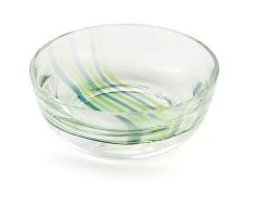 An Orrefors enamelled and clear-glass bowl