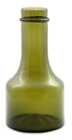 An Iittala olive-green glass flask, designed by Tapio Wirkkala, 1960s