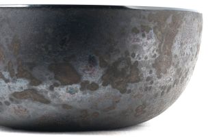 A Barbini 'Vetri a Scavo' black glass bowl, Murano, 1960s