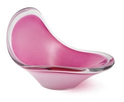A Flygsfors 'Coquille' pink and opaque white bowl, designed by Paul Kedelv, 1956