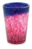 A Ysart pink and blue glass vase