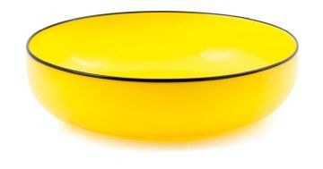 A Loetz opaque yellow and black-rimmed glass bowl, Austria, 1920s