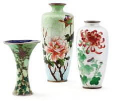 A Japanese ginbari enamel vase, Ota Toshiro, circa 1900