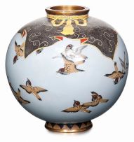 A Japanese cloisonné enamel vase, Meiji Period (1868-1912)