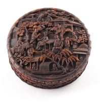 A Chinese carved tortoiseshell box and cover, Qing Dynasty, late 18th/early 19th century