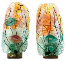 A pair of Murano glass wall-lights