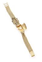 Lady's gold, sapphire and diamond bracelet watch, Meister,1960s