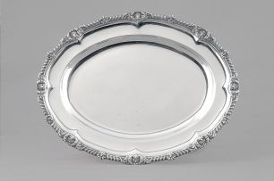 A Victorian silver oval dish, Robert Garrard, London, 1846