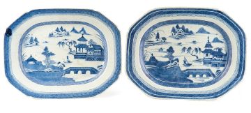 Two Chinese blue and white Nankin dishes, Qing Dynasty, late 18th/early 19th century