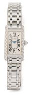 Lady's white gold and diamond set bracelet watch, Tank Américaine, Cartier