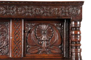 An English oak press cupboard, late 17th century