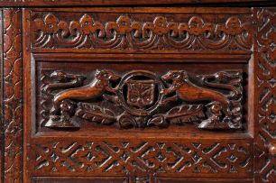 An English oak press cupboard, late 17th century