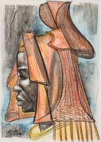 Peter Clarke; An African Figure in Elaborate Headgear