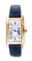Lady's 18ct gold Tank Américaine wristwatch, Cartier,