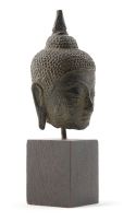 A Thai bronze Buddha head, 15th/16th century