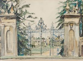 Maud Sumner; A View of a Chateau Through the Gate