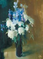 Louis van Heerden; A Still Life of Flowers in a Vase