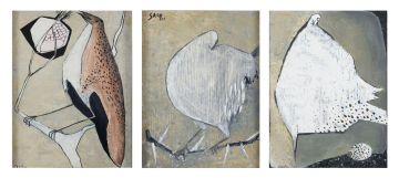 Cecily Sash; Dove on a Thorn Branch; Bird with Pomegranate; Spotted Bird with Egg