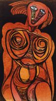Cecil Skotnes; Orange Nude