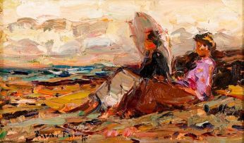 Adriaan Boshoff; Two Women on a Beach