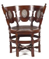 A Ceylonese satinwood 'Burgomaster' chair, 1700-1720