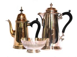 An electroplated coffee pot, 20th century