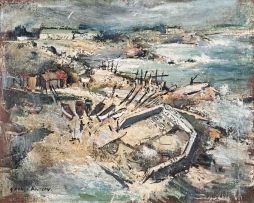 George Enslin; The Old Harbour, Hermanus