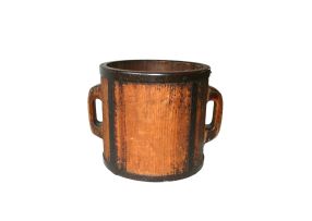 A pine metal-bound two-handled bucket