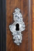 An important Cape stinkwood, beefwood, ebony and silver-mounted armoire, 18th century