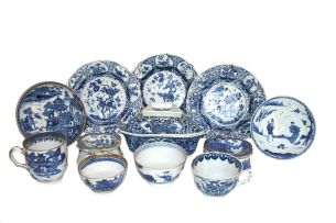 A miscellaneous group of Chinese blue and white wares, 17th and 18th century