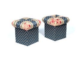 A pair of upholstered ottomans, 20th century