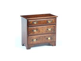 A burr-walnut apprentice's chest of drawers, 19th century