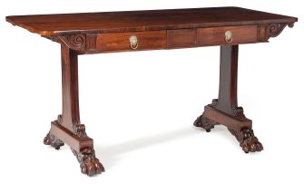 A late Regency rosewood sofa table, circa 1830