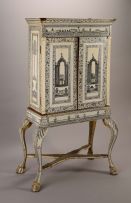 An important Anglo-Indian engraved ivory cabinet-on-stand, late 18th century, Vizagapatam