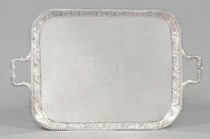 A George III silver two-handled tray, John Robbins, Sheffield, 1814