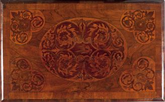 A Dutch marquetry walnut and satinwood side table, 19th century