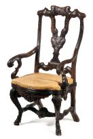 A Colonial hardwood armchair, 18th century