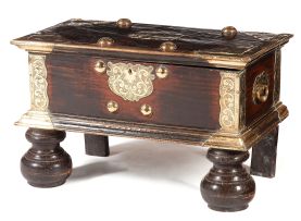 A Dutch Colonial hardwood and brass-mounted chest, 19th century