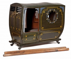 A Colonial Indo-Portuguese painted palanquin, early 19th century