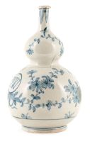 A Japanese blue and white double-gourd vase, 18th century